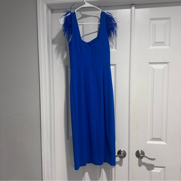 Sheath Midi dress square neck royal blue, size 2 by Adrianna - Picture 4 of 11